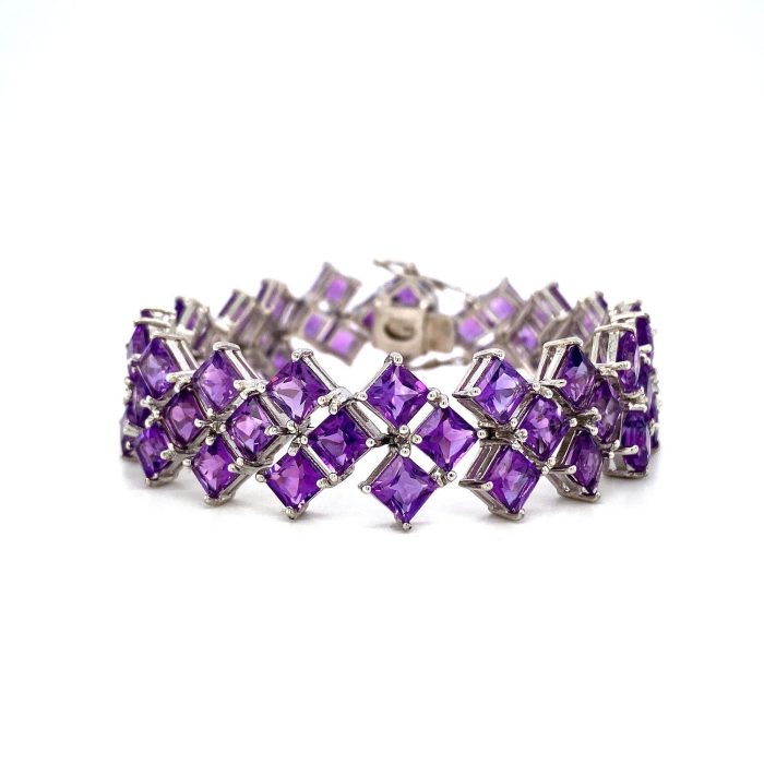 Amethyst Bracelet in 925 Sterling Silver | Save 33% - Rajasthan Living 5