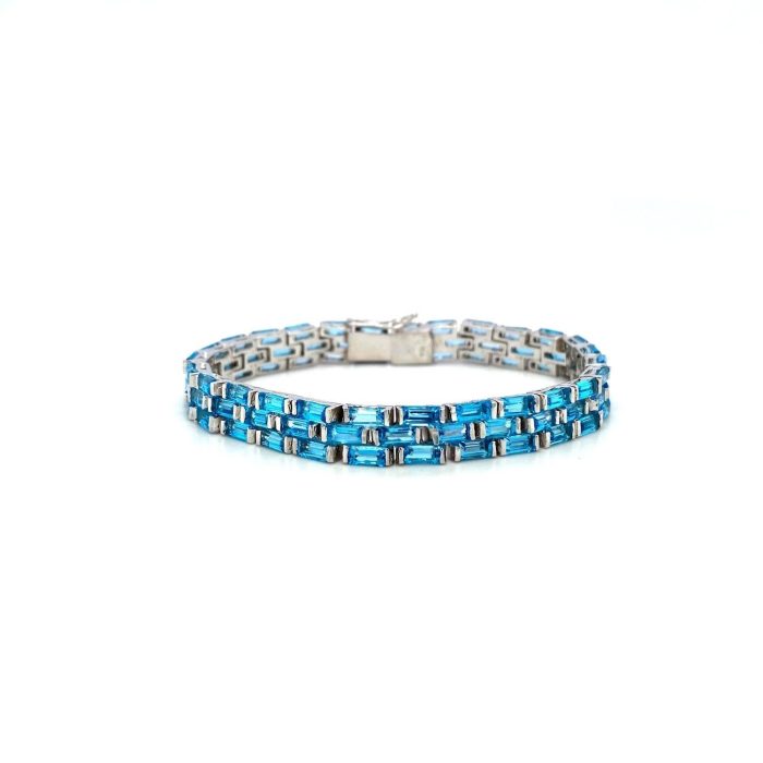 Blue Topaz Bracelet in 925 Sterling Silver | Save 33% - Rajasthan Living 5