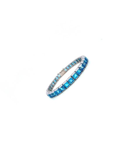 Blue Topaz Bracelet in 925 Sterling Silver | Save 33% - Rajasthan Living 3