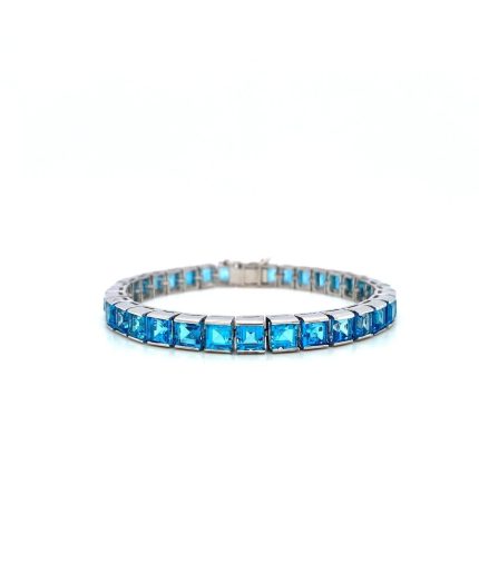 Blue Topaz Bracelet in 925 Sterling Silver | Save 33% - Rajasthan Living