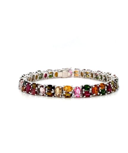 Multi Tourmaline Bracelet in 925 Sterling Silver | Save 33% - Rajasthan Living 5