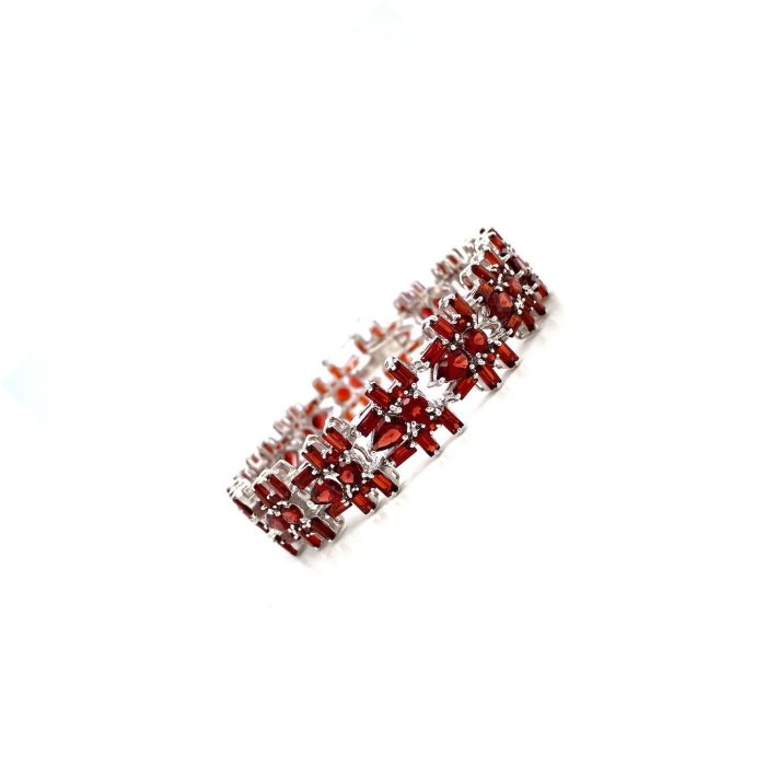 Garnet Bracelet in 925 Sterling Silver | Save 33% - Rajasthan Living 6