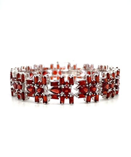 Garnet Bracelet in 925 Sterling Silver | Save 33% - Rajasthan Living