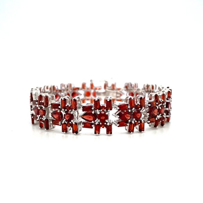 Garnet Bracelet in 925 Sterling Silver | Save 33% - Rajasthan Living 5