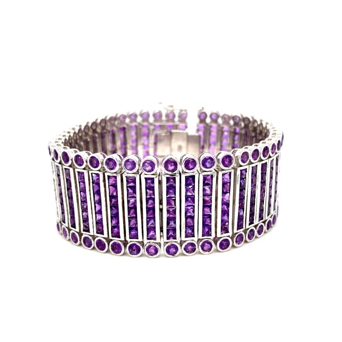 Amethyst Bracelet in 925 Sterling Silver | Save 33% - Rajasthan Living 5