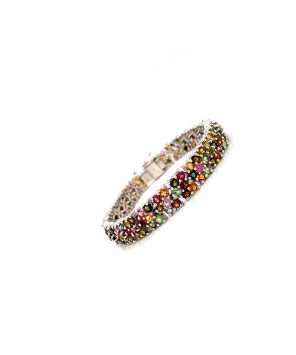 Multi Tourmaline Bracelet in 925 Sterling Silver | Save 33% - Rajasthan Living 3