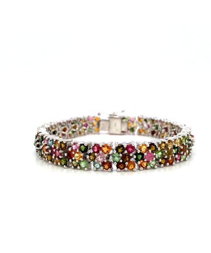 Multi Tourmaline Bracelet in 925 Sterling Silver | Save 33% - Rajasthan Living