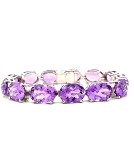 Amethyst Bracelet in 925 Sterling Silver | Save 33% - Rajasthan Living