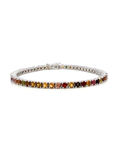 Multi Tourmaline Bracelet in 925 Sterling Silver | Save 33% - Rajasthan Living