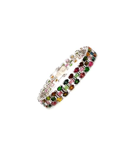 Multi Tourmaline Bracelet in 925 Sterling Silver | Save 33% - Rajasthan Living 3