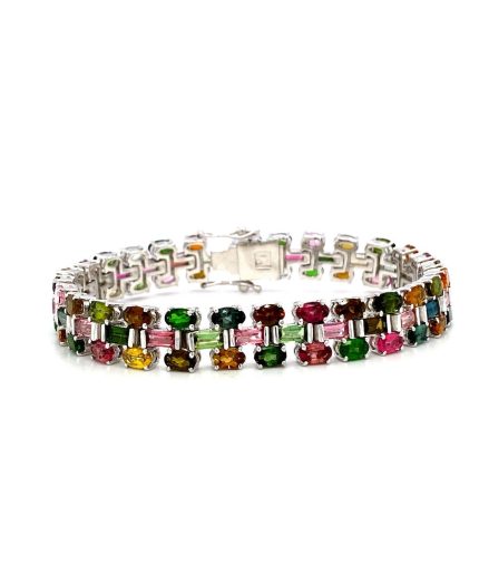 Multi Tourmaline Bracelet in 925 Sterling Silver | Save 33% - Rajasthan Living