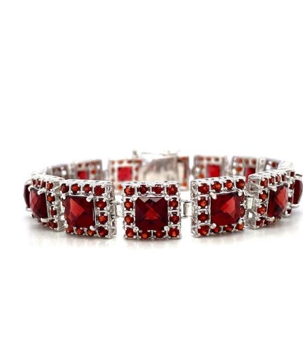 Garnet Bracelet in 925 Sterling Silver | Save 33% - Rajasthan Living