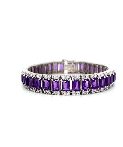 Amethyst Bracelet in 925 Sterling Silver | Save 33% - Rajasthan Living