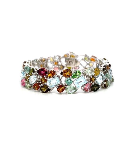 Multi Tourmaline Bracelet in 925 Sterling Silver | Save 33% - Rajasthan Living