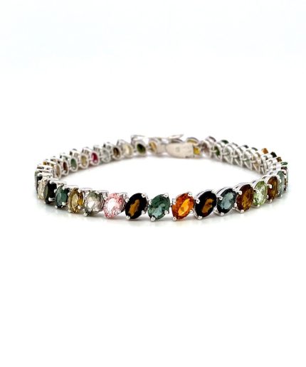 Multi Tourmaline Bracelet in 925 Sterling Silver | Save 33% - Rajasthan Living