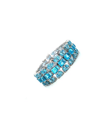 Blue Topaz Bracelet in 925 Sterling Silver | Save 33% - Rajasthan Living 3