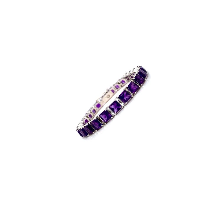 Amethyst Bracelet in 925 Sterling Silver | Save 33% - Rajasthan Living 6