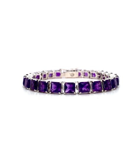 Amethyst Bracelet in 925 Sterling Silver | Save 33% - Rajasthan Living