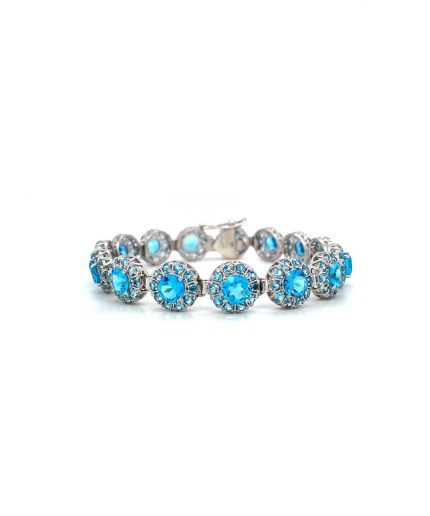 Blue Topaz Bracelet in 925 Sterling Silver | Save 33% - Rajasthan Living