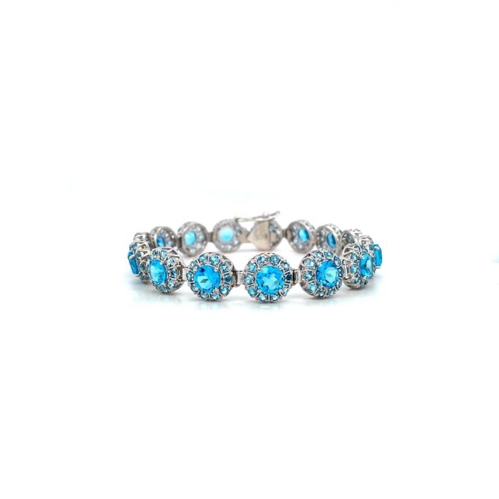 Blue Topaz Bracelet in 925 Sterling Silver | Save 33% - Rajasthan Living 5