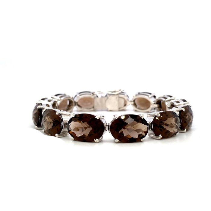 Smoky Topaz Bracelet in 925 Sterling Silver | Save 33% - Rajasthan Living 5