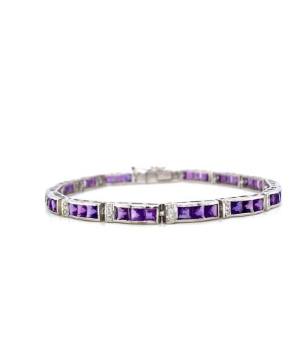 Amethyst Bracelet in 925 Sterling Silver | Save 33% - Rajasthan Living