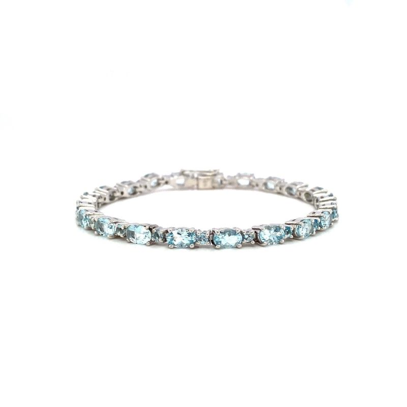 Aquamarine Bracelet in 925 Sterling Silver | Save 33% - Rajasthan Living