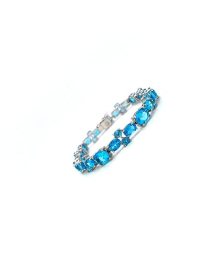 Blue Topaz Bracelet in 925 Sterling Silver | Save 33% - Rajasthan Living 7