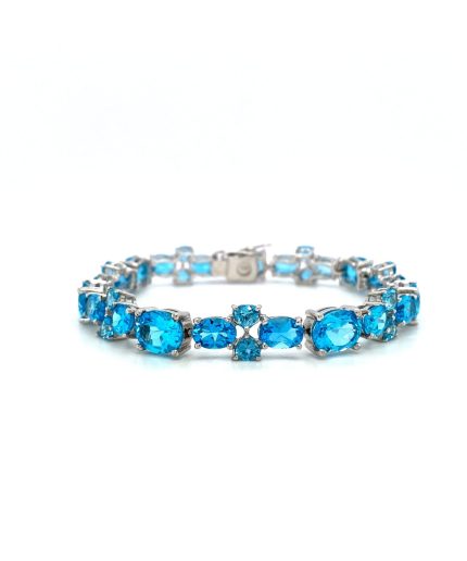 Blue Topaz Bracelet in 925 Sterling Silver | Save 33% - Rajasthan Living 5