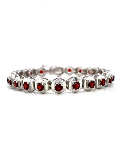 Garnet Bracelet in 925 Sterling Silver | Save 33% - Rajasthan Living