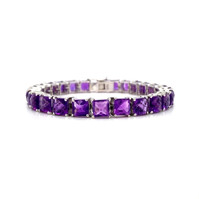 Amethyst Bracelet in 925 Sterling Silver | Save 33% - Rajasthan Living 5