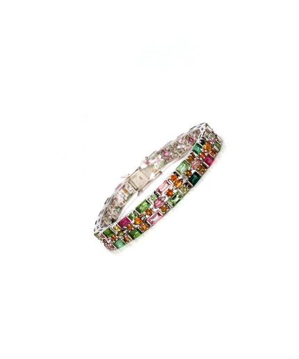 Multi Tourmaline Bracelet in 925 Sterling Silver | Save 33% - Rajasthan Living 3