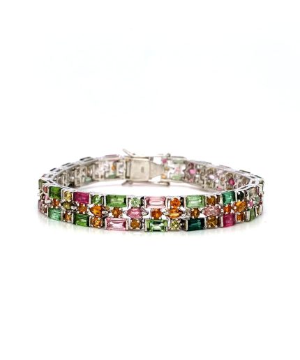 Multi Tourmaline Bracelet in 925 Sterling Silver | Save 33% - Rajasthan Living