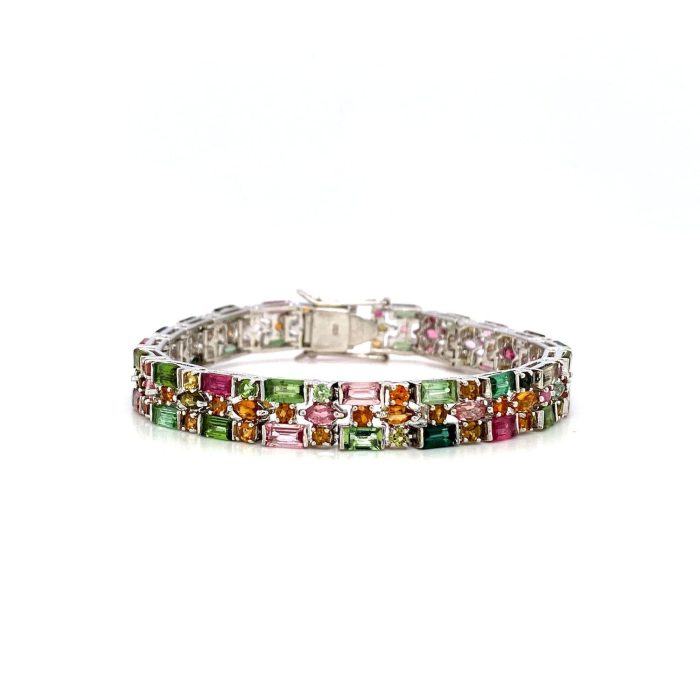 Multi Tourmaline Bracelet in 925 Sterling Silver | Save 33% - Rajasthan Living 5