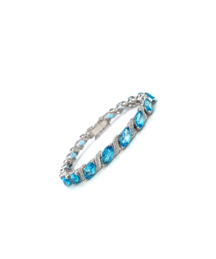 Blue Topaz Bracelet in 925 Sterling Silver | Save 33% - Rajasthan Living 3