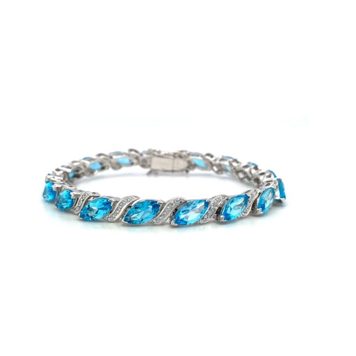 Blue Topaz Bracelet in 925 Sterling Silver | Save 33% - Rajasthan Living 5