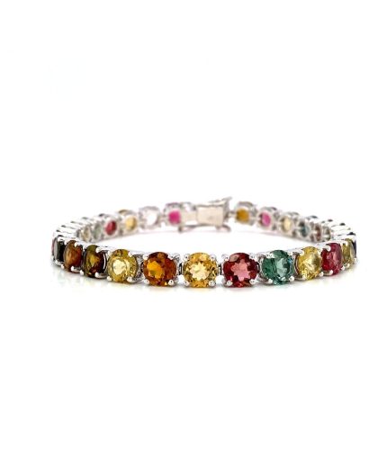 Multi Tourmaline Bracelet in 925 Sterling Silver | Save 33% - Rajasthan Living