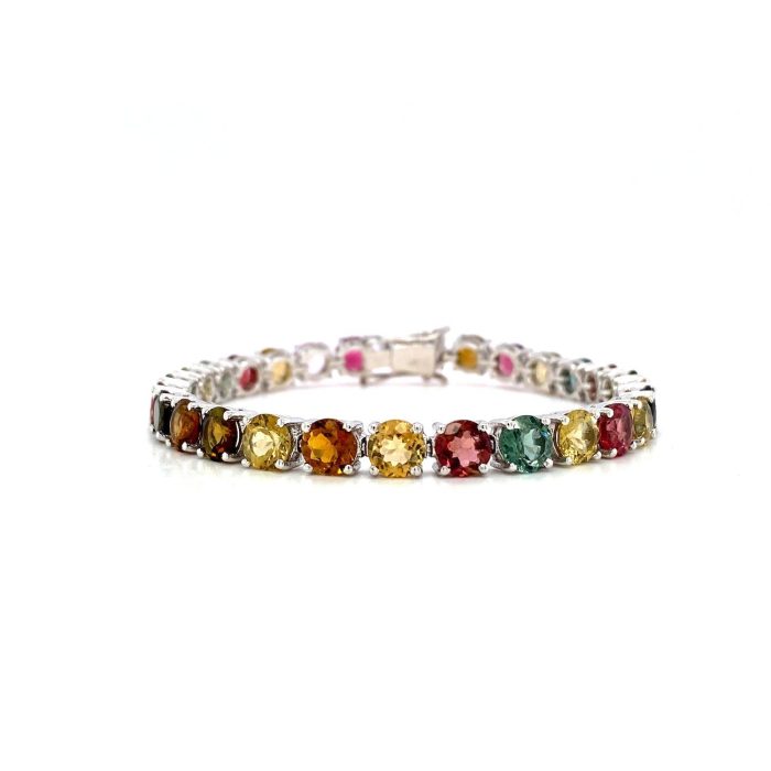 Multi Tourmaline Bracelet in 925 Sterling Silver | Save 33% - Rajasthan Living 5