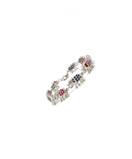 Multi Colour Stone Bracelet in 925 Sterling Silver | Save 33% - Rajasthan Living 7