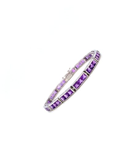 Amethyst Bracelet in 925 Sterling Silver | Save 33% - Rajasthan Living 3