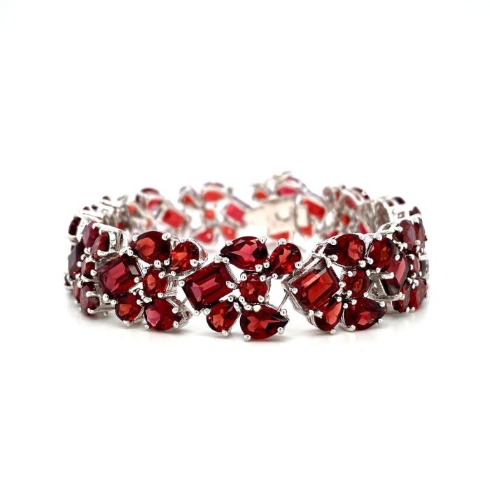 Garnet Bracelet in 925 Sterling Silver | Save 33% - Rajasthan Living 5