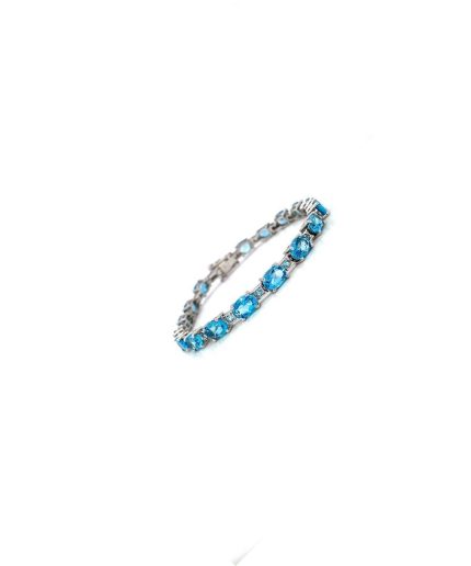 Blue Topaz Bracelet in 925 Sterling Silver | Save 33% - Rajasthan Living 3