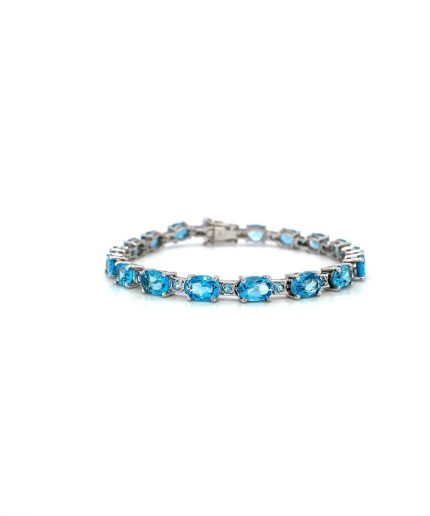 Blue Topaz Bracelet in 925 Sterling Silver | Save 33% - Rajasthan Living