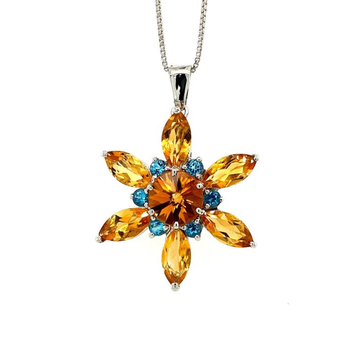 Multi Colour Stone Pendant in 925 Sterling Silver | Save 33% - Rajasthan Living 5