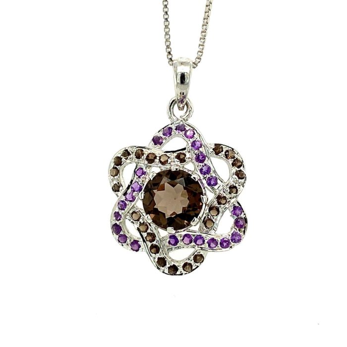 Multi Colour Stone Pendant in 925 Sterling Silver | Save 33% - Rajasthan Living 5