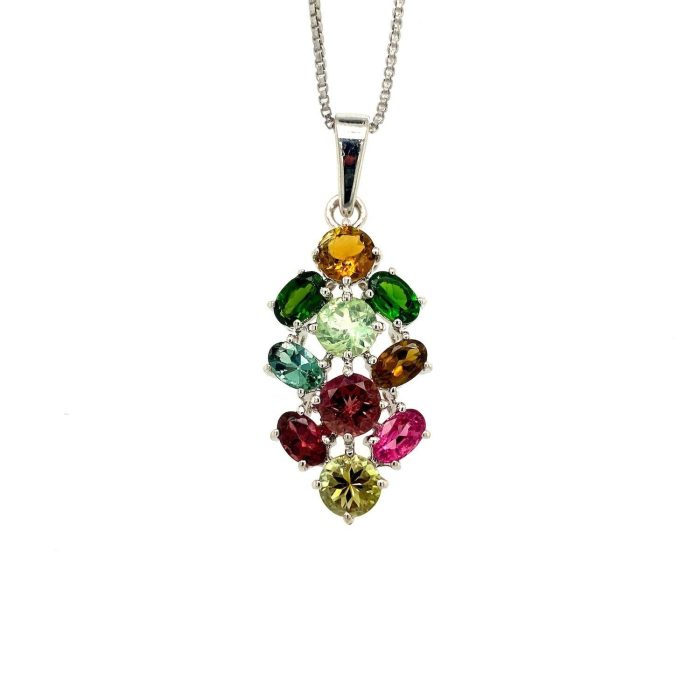 Multi Tourmaline Pendant in 925 Sterling Silver | Save 33% - Rajasthan Living 5