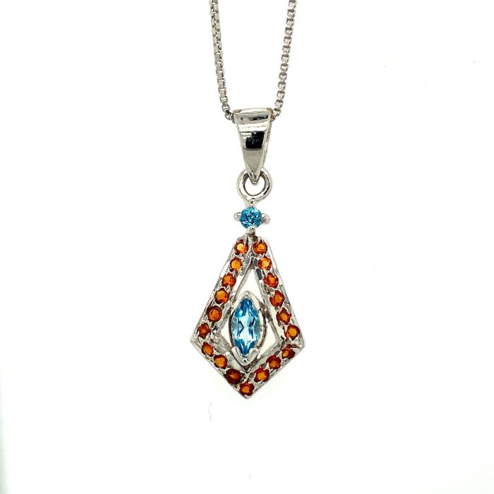 Multi Colour Stone Pendant in 925 Sterling Silver | Save 33% - Rajasthan Living 5