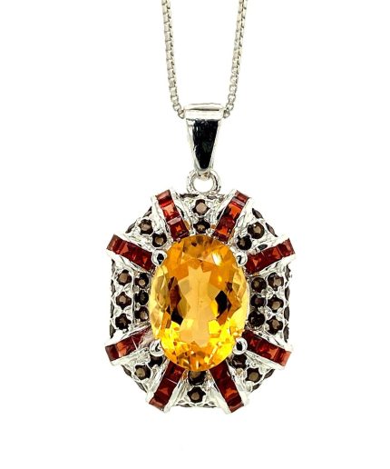 Multi Colour Stone Pendant in 925 Sterling Silver | Save 33% - Rajasthan Living 5