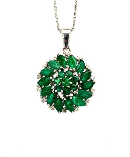 Emerald Pendant  in 925 Sterling Silver | Save 33% - Rajasthan Living