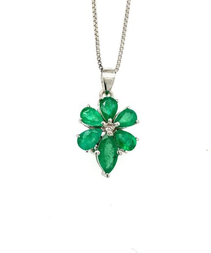 Emerald Pendant  in 925 Sterling Silver | Save 33% - Rajasthan Living